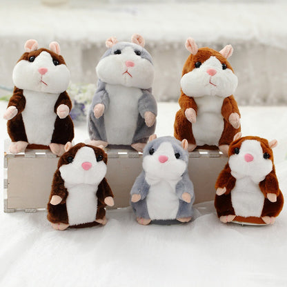 16cm Christmas Talking Hamster Plush Toy Interactive Sound Record Plush Hamster Stuffed Toys for Children Kids Christmas Gift
